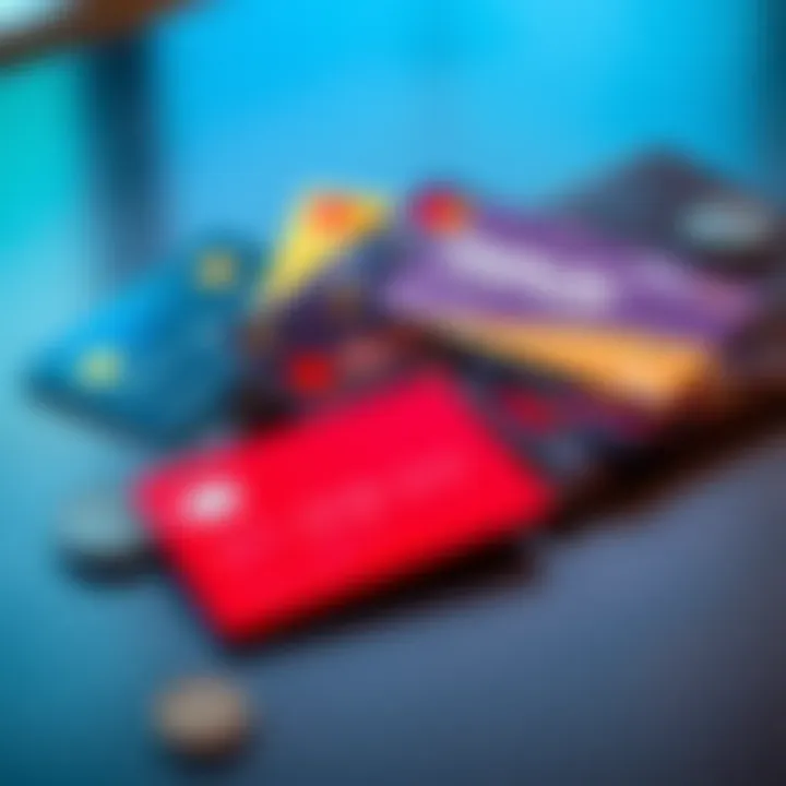 A selection of DWFI cards laid out on a table with a wallet and coins, representing low fee options for users in the EU.