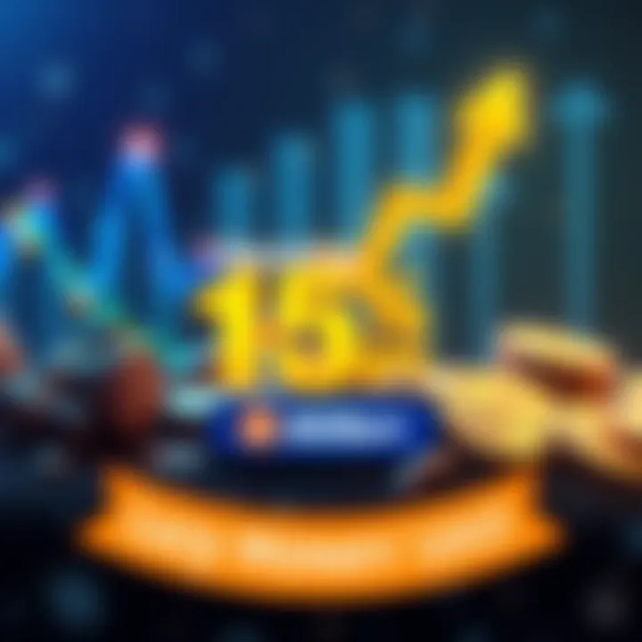 A graphic showing money growing with a 15% APY banner, featuring USDT and SOL logos