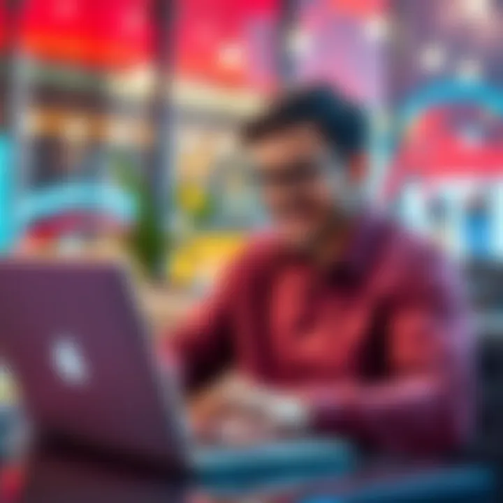 A person smiling while reviewing strategies to earn Atlas Bucks on a laptop