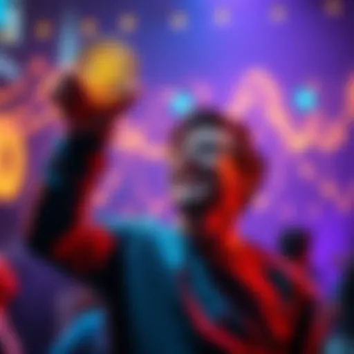 Person celebrating the earning of Pi coins after a long absence, symbolizing hope for the future of Pi.