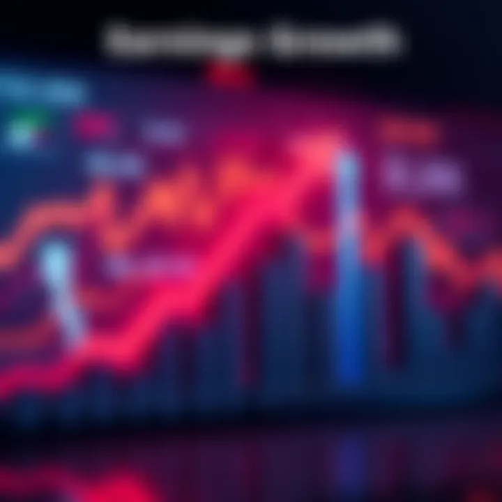 A graph showing an upward trend in profits with arrows indicating growth and optimism among investors.