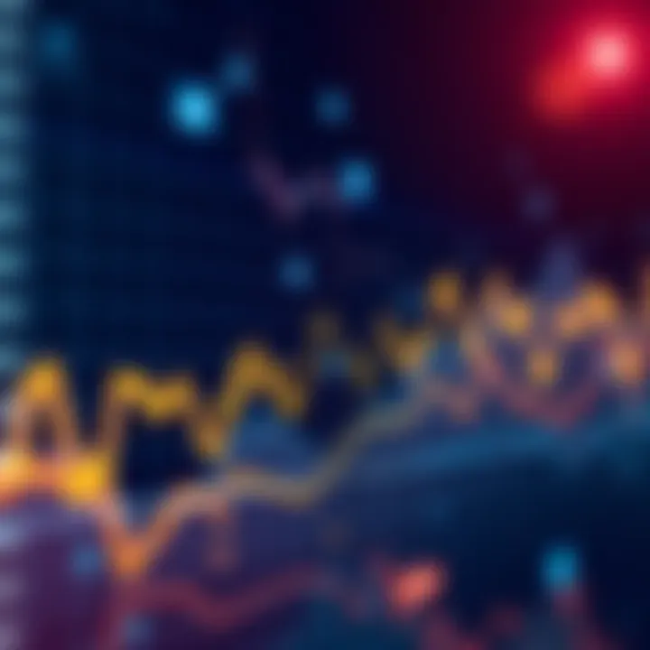 A line graph illustrating economic trends over a four-year period