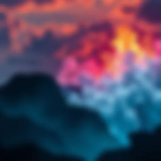 A serene landscape transforming into a dynamic and energetic scene, symbolizing the emotional journey in music.