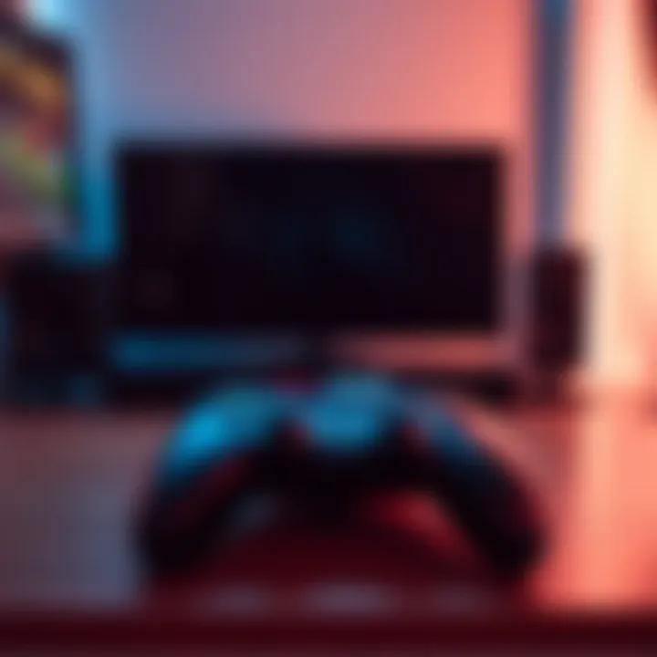 An empty gaming setup with a console and controller, symbolizing the disappointment of no mini-games scheduled for tonight.