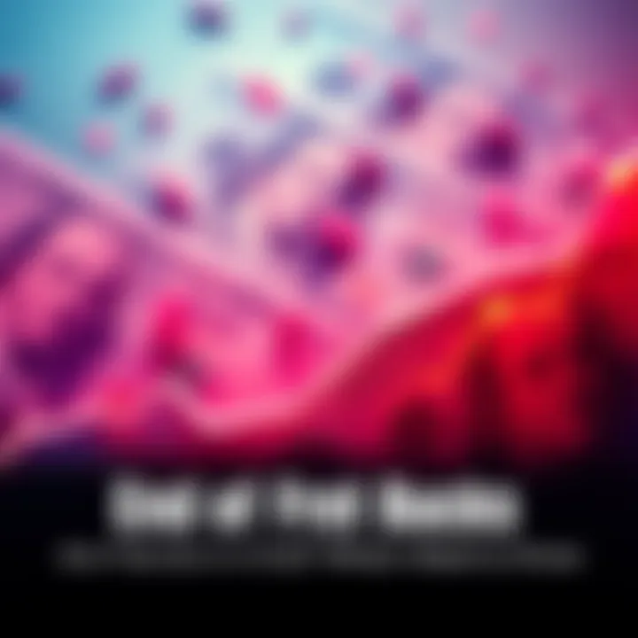 A graph showing the decline of free bucks in the financial market with dollar bills fading away.