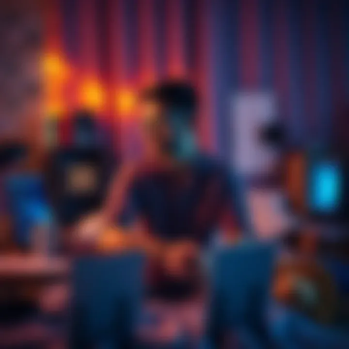 A young entrepreneur sitting at his desk in a bedroom, surrounded by technology and financial documents, looking frustrated as he faces financial challenges.