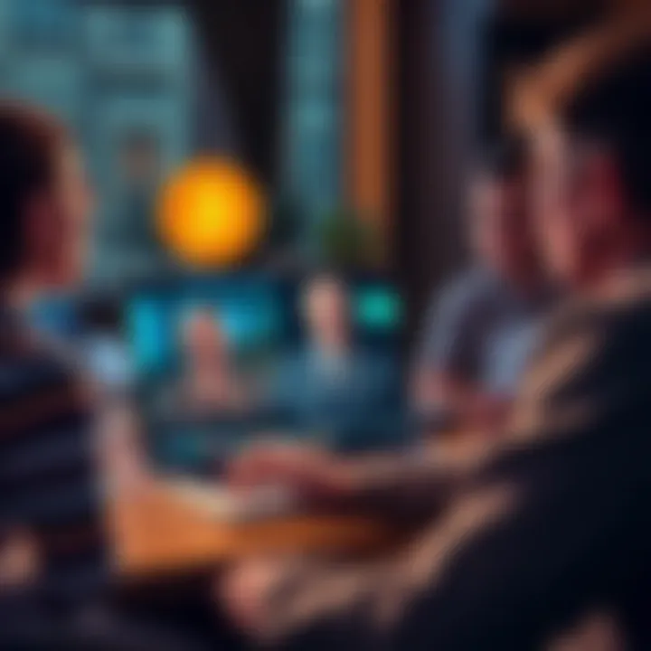 A person watching a video on a laptop, discussing Epstein's connections and the Bitcoin founder's identity with concerned expressions