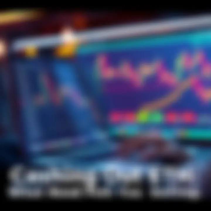 A person planning to cash out Ethereum with a laptop and cryptocurrency charts on screen