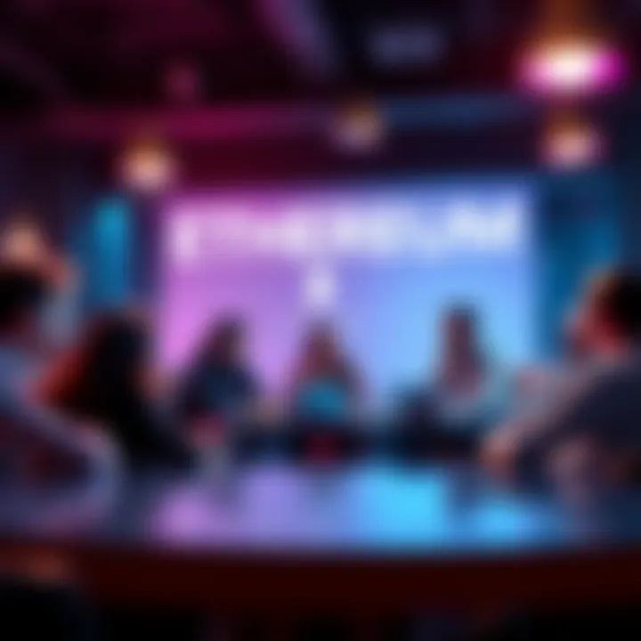 A group of people discussing Ethereum in a casual setting, sharing insights and opinions on current events and prices.