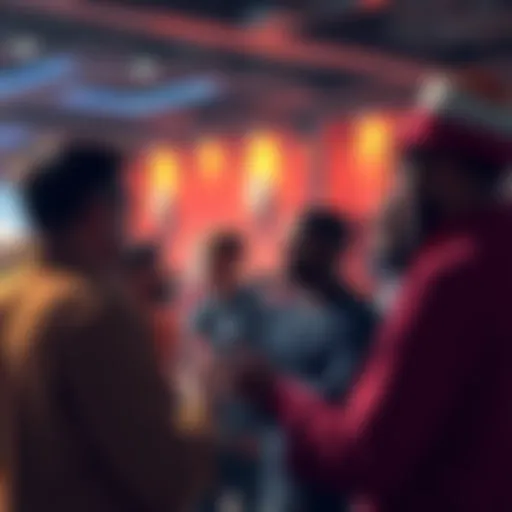 A group of people engaging in a lively discussion about Ethereum, sharing thoughts and news at a community event.