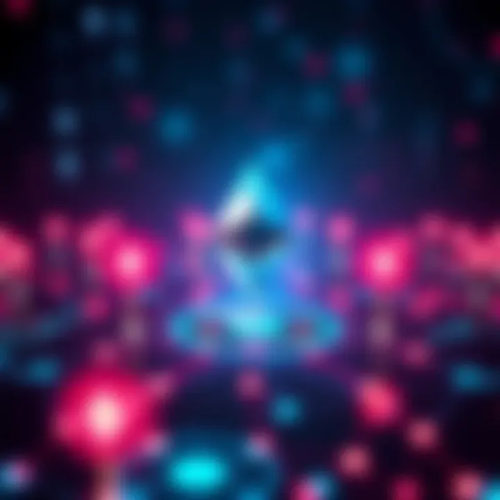 Illustration showing Ethereum logo with AI agents connecting across different platforms, symbolizing secure interaction and cooperation.