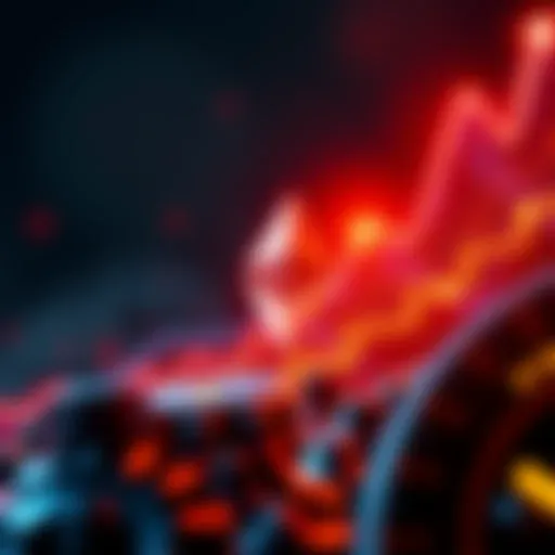 Ethereum logo with a rising graph symbolizing price increase