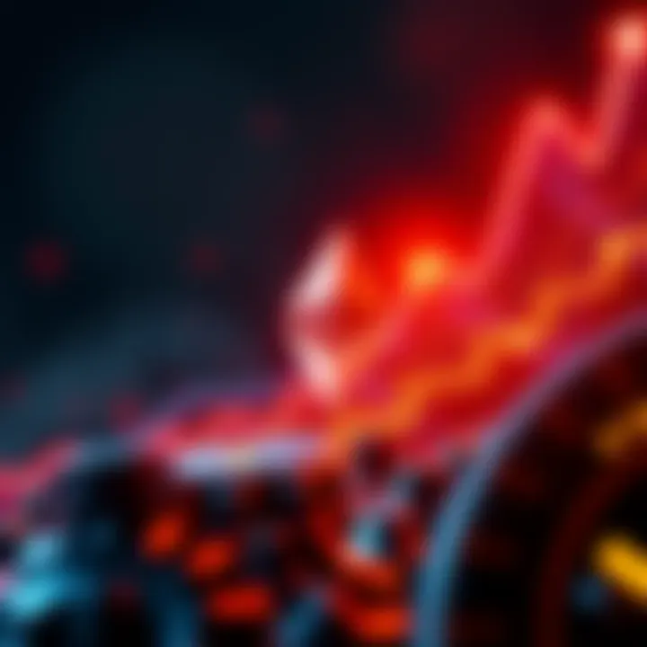 Ethereum logo with a rising graph symbolizing price increase