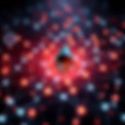 A visual representation of the Ethereum blockchain with interconnected nodes and digital symbols