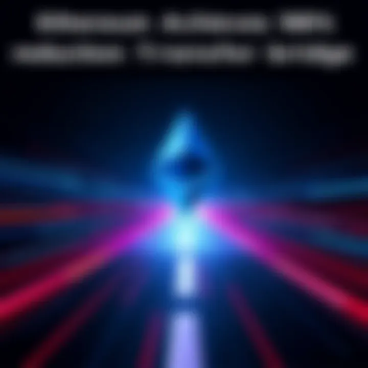 Ethereum Bridge Upgrade Graphic showing Ethereum logo with speed lines symbolizing faster bridge transfers