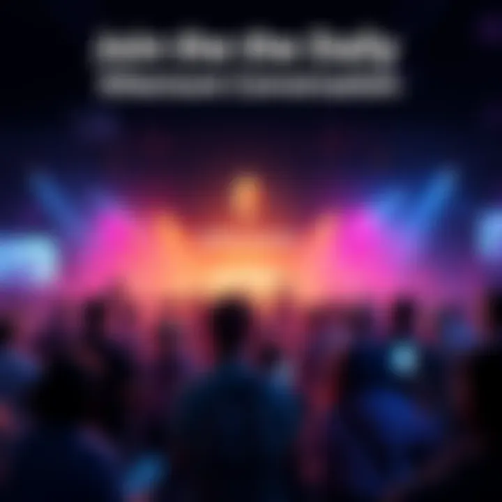 A vibrant digital forum representing the Ethereum community with people sharing insights and news about Ethereum.