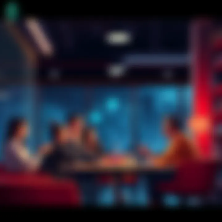 A group of people chatting about Ethereum news and events in a relaxed setting.