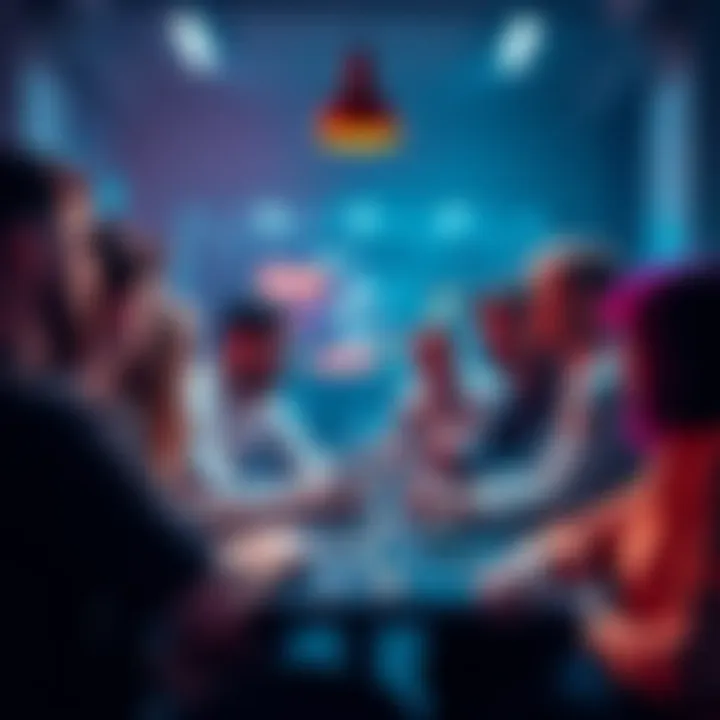 Ethereum Discussion Group A vibrant group of people engaging in a discussion about Ethereum topics, sharing ideas and insights