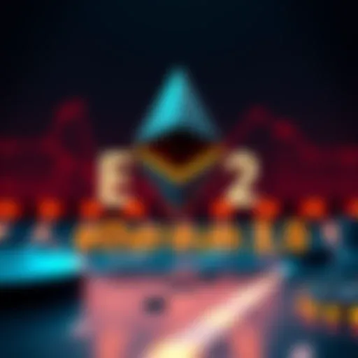 Ethereum logo displayed prominently with ETH2 text, symbolizing the growth of locked Ethereum assets