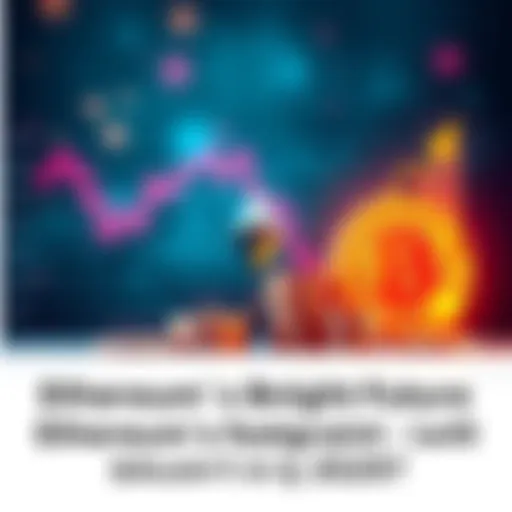 Graph showing Ethereum's potential growth compared to Bitcoin with upward trend indicators