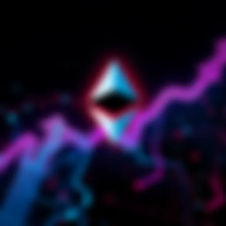 A graphic showing the Ethereum logo surrounded by arrows pointing upward, symbolizing growth in the crypto market.