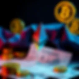 A visual representation of Ethereum logo with loan paperwork and currency symbols, illustrating the idea of borrowing against cryptocurrency assets.