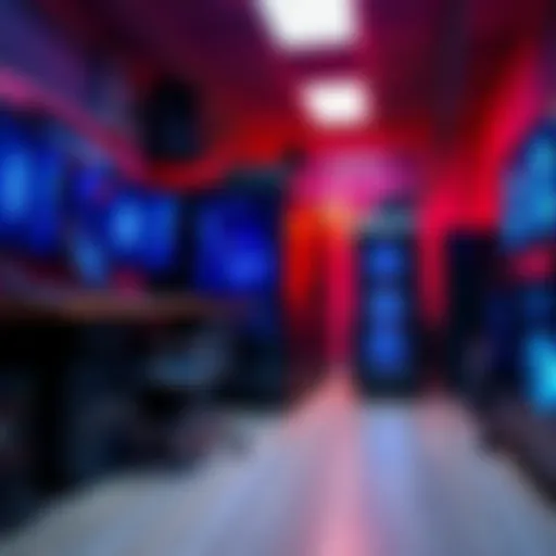 A computer room with a dedicated setup for running an Ethereum node, showing multiple monitors and hardware components.