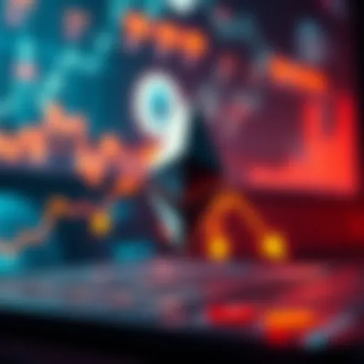 A graphic showing Ethereum price drop with a line graph and declining arrows