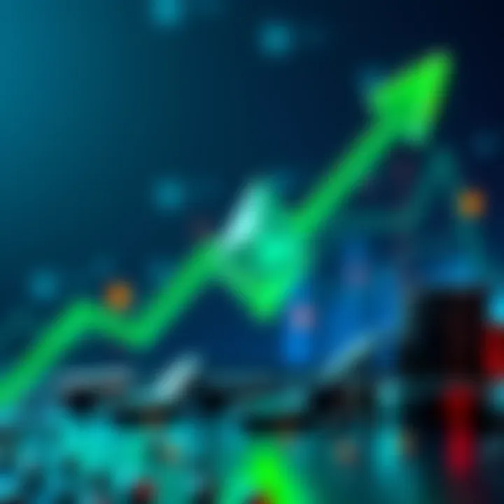 A graphic showing Ethereum's value rising to 20000 with a green upward arrow and cryptocurrency symbols