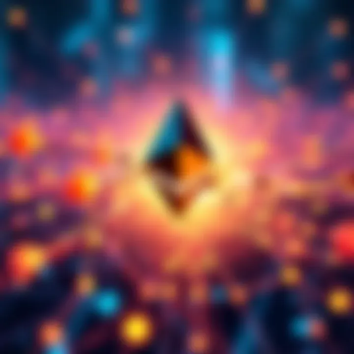 Graphic representation of Ethereum's network capacity improvement and increased transaction efficiency