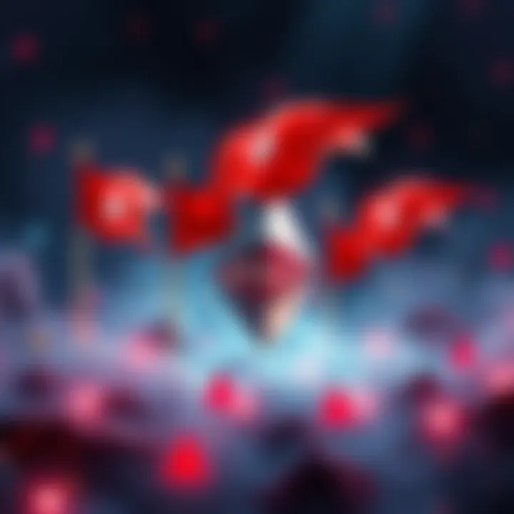 An overview of five Ethereum projects that faced security challenges during the Quadratic Funding round, highlighted with red flags and warning symbols.