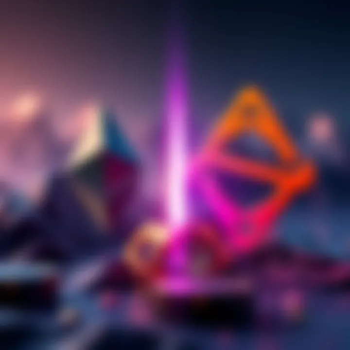 A visual comparison of Ethereum's blockchain symbol and Solana's logo, depicting their respective values and market trends.