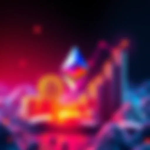 Illustration of Ethereum logo with stablecoins represented as coins and a rising graph, highlighting Ethereum's dominance in the stablecoin supply.