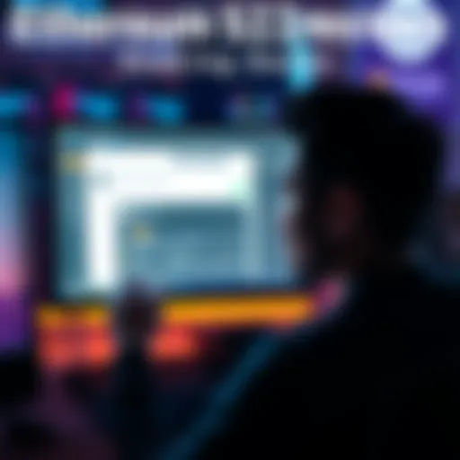 A person looking at a computer screen showing a pending status for Ethereum staking on Crypto.com, with a concerned expression.