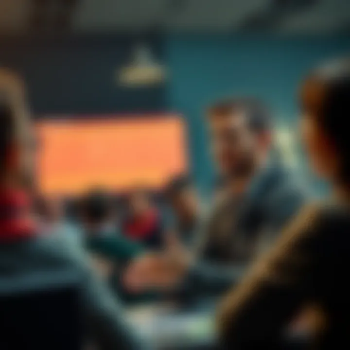 Person arguing in favor of Ethereum A person passionately discussing Ethereum with a group, sharing strong arguments and insights