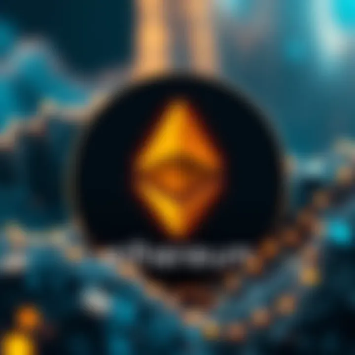 Graphic showing Ethereum logo with a visual representation of 800 transactions per second