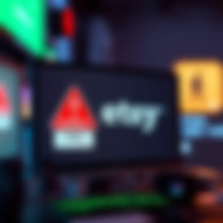 Visual representation of Etsy blocking Revolut transactions featuring a computer screen with warning signs and a bank logo