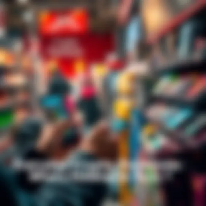 Everyday Crypto Payments A person using a mobile wallet to make a crypto payment at a store checkout, with various cryptocurrencies displayed on the screen.