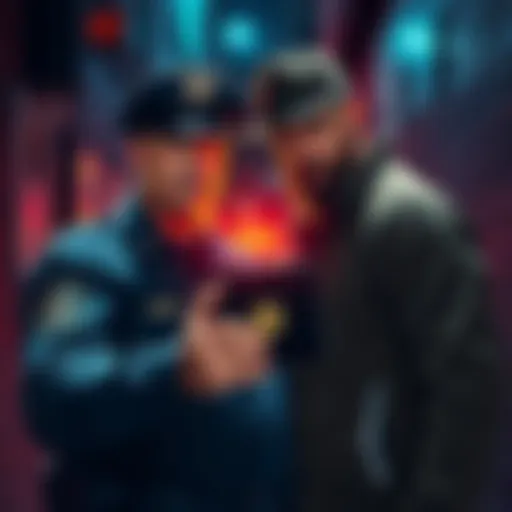 An ex-LAPD officer and an Israeli gangster in a dark alley holding a stolen cryptocurrency wallet