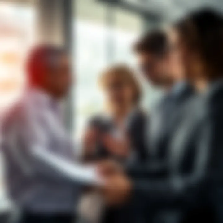 Executives discussing Hbar equity stakes in a modern office setting
