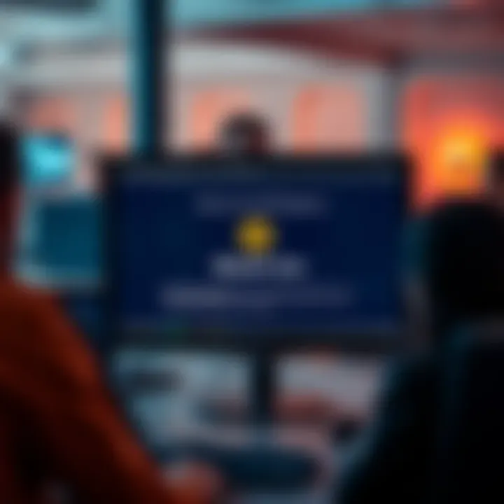 A computer screen displaying an expired PGP signature warning related to Bitcoin Core, with people discussing in the background