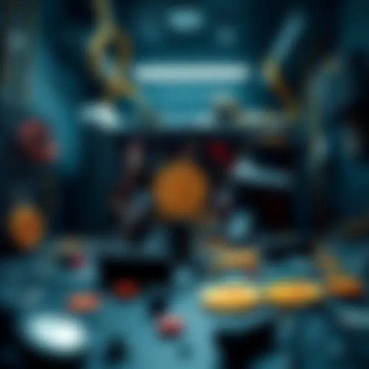 Failed Bitcoin Mining Operation A broken Bitcoin mining rig in a dimly lit room showing damaged hardware and scattered components, illustrating the fallout from a failed mining venture.