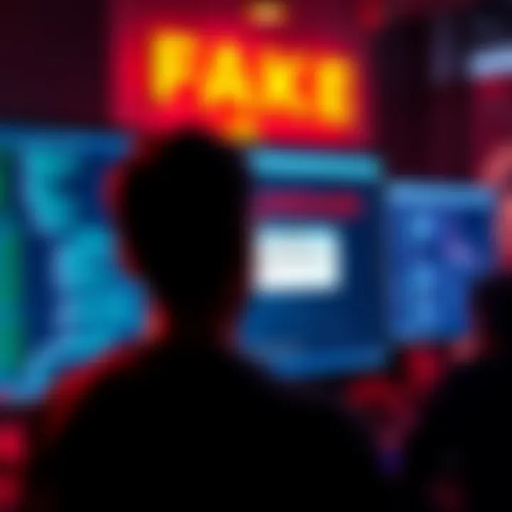 A person looking at a computer screen with a warning message about a fake Ledger firmware update email.