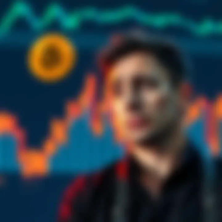 Graph showing Bitcoin price decline with a worried man in the foreground, representing Saylor's struggles and Epstein's connection.
