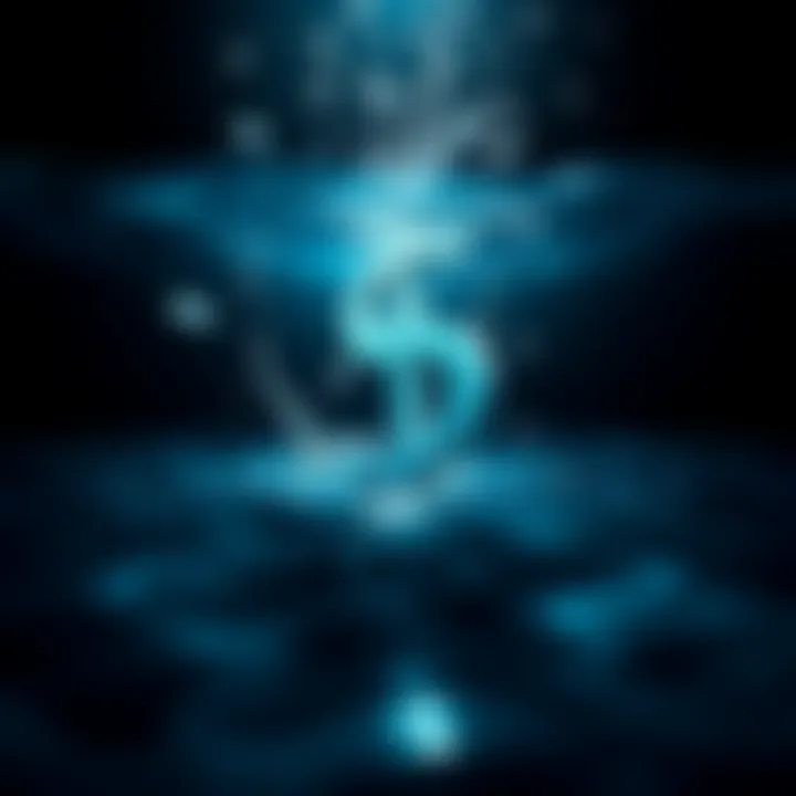 A dollar sign sinking in water, symbolizing instability and crisis of the USD.