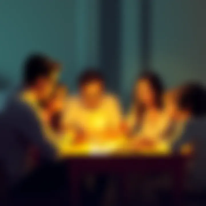 A family gathered around a table discussing cryptocurrency and self-custody options with Tangem wallets in sight