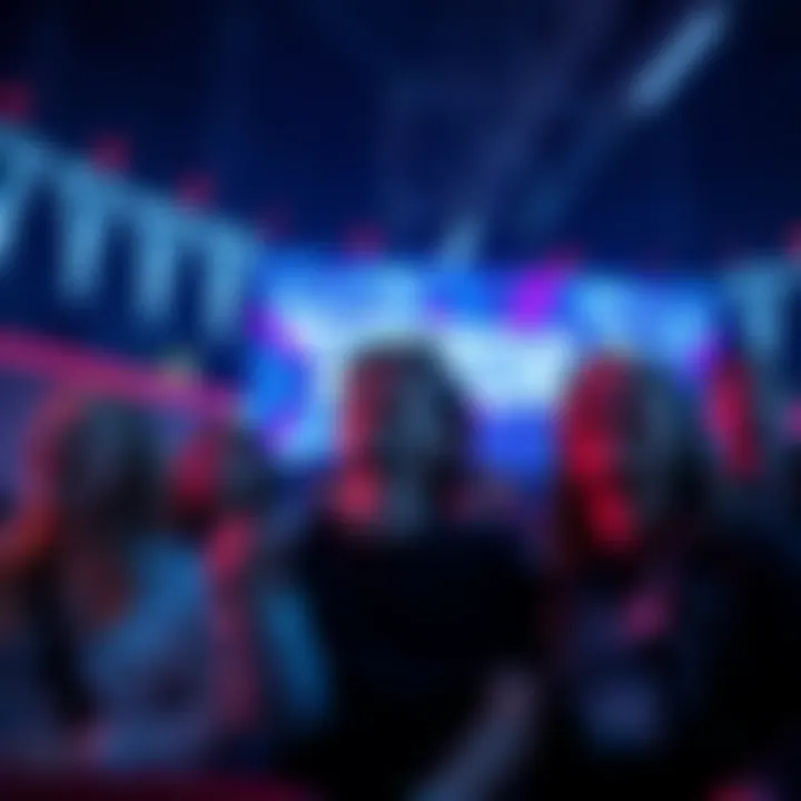 A fan excitedly watching Tron Legacy in IMAX, surrounded by other attendees and showcasing free pins