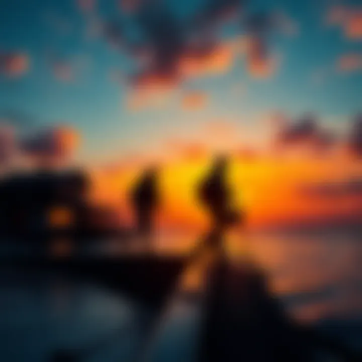 A reflective moment capturing the essence of farewell and new beginnings, with a backdrop of a sunset illuminating the old home base.