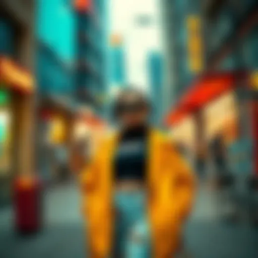 A model showcasing a stylish Bitto outfit in a trendy urban setting