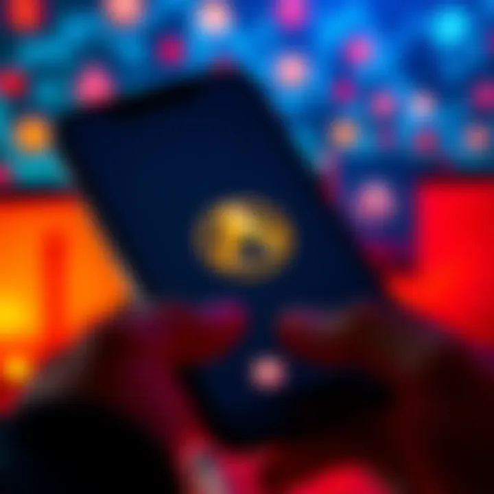 Feather Wallet on a smartphone A smartphone displaying the Feather Wallet interface with cryptocurrency symbols in the background